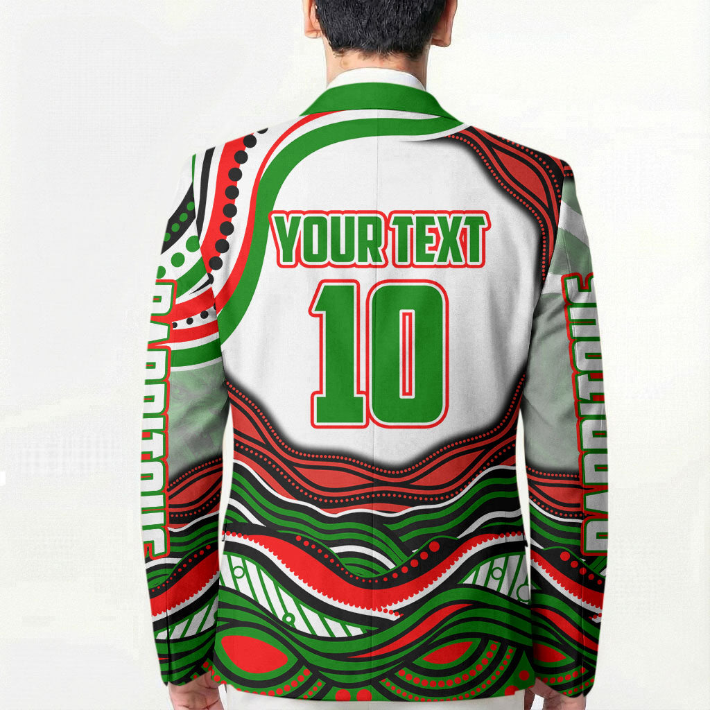 Personalized South Sydney Rabbitohs Blazer Aboriginal Dot Art - Dreamtime Rugby Mascot