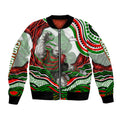 Personalized South Sydney Rabbitohs Bomber Jacket Aboriginal Dot Art - Dreamtime Rugby Mascot