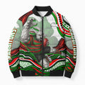 Personalized South Sydney Rabbitohs Bomber Puffer Jacket Aboriginal Dot Art - Dreamtime Rugby Mascot