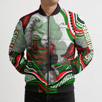 Personalized South Sydney Rabbitohs Bomber Puffer Jacket Aboriginal Dot Art - Dreamtime Rugby Mascot