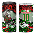 Personalized South Sydney Rabbitohs 4 in 1 Can Cooler Tumbler Aboriginal Dot Art - Dreamtime Rugby Mascot