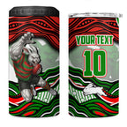 Personalized South Sydney Rabbitohs 4 in 1 Can Cooler Tumbler Aboriginal Dot Art - Dreamtime Rugby Mascot