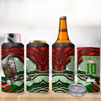 Personalized South Sydney Rabbitohs 4 in 1 Can Cooler Tumbler Aboriginal Dot Art - Dreamtime Rugby Mascot