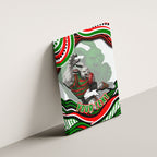 Personalized South Sydney Rabbitohs Canvas Wall Art Aboriginal Dot Art - Dreamtime Rugby Mascot