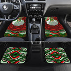 Personalized South Sydney Rabbitohs Car Mats Aboriginal Dot Art - Dreamtime Rugby Mascot