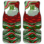 Personalized South Sydney Rabbitohs Car Mats Aboriginal Dot Art - Dreamtime Rugby Mascot