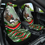 Personalized South Sydney Rabbitohs Car Seat Cover Aboriginal Dot Art - Dreamtime Rugby Mascot