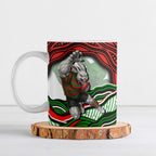 Personalized South Sydney Rabbitohs Ceramic Mug Aboriginal Dot Art - Dreamtime Rugby Mascot