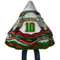 Personalized South Sydney Rabbitohs Cloak Aboriginal Dot Art - Dreamtime Rugby Mascot