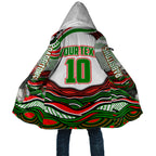 Personalized South Sydney Rabbitohs Cloak Aboriginal Dot Art - Dreamtime Rugby Mascot