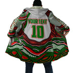 Personalized South Sydney Rabbitohs Cloak Aboriginal Dot Art - Dreamtime Rugby Mascot