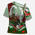 Personalized South Sydney Rabbitohs Cross Shoulder Shirt Aboriginal Dot Art - Dreamtime Rugby Mascot