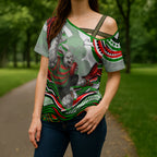Personalized South Sydney Rabbitohs Cross Shoulder Shirt Aboriginal Dot Art - Dreamtime Rugby Mascot
