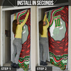 Personalized South Sydney Rabbitohs Door Cover Aboriginal Dot Art - Dreamtime Rugby Mascot