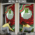 Personalized South Sydney Rabbitohs Door Cover Aboriginal Dot Art - Dreamtime Rugby Mascot