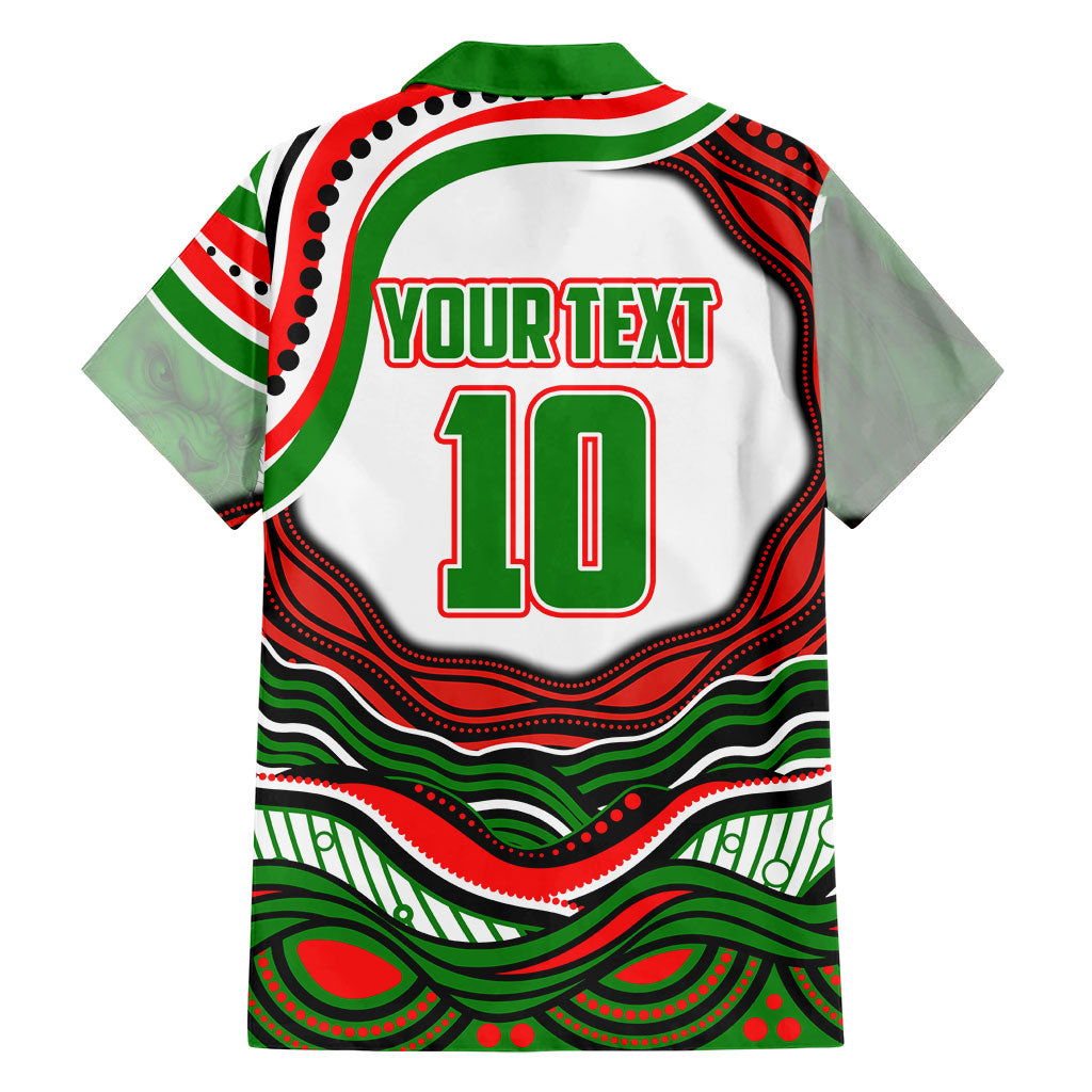 Personalized South Sydney Rabbitohs Family Matching Long Sleeve Bodycon Dress and Hawaiian Shirt Aboriginal Dot Art - Dreamtime Rugby Mascot