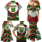 Personalized South Sydney Rabbitohs Family Matching Mermaid Dress and Hawaiian Shirt Aboriginal Dot Art - Dreamtime Rugby Mascot