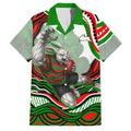 Personalized South Sydney Rabbitohs Family Matching Mermaid Dress and Hawaiian Shirt Aboriginal Dot Art - Dreamtime Rugby Mascot