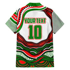 Personalized South Sydney Rabbitohs Family Matching Mermaid Dress and Hawaiian Shirt Aboriginal Dot Art - Dreamtime Rugby Mascot