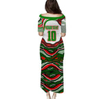 Personalized South Sydney Rabbitohs Family Matching Puletasi and Hawaiian Shirt Aboriginal Dot Art - Dreamtime Rugby Mascot