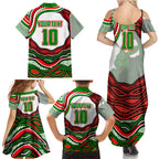 Personalized South Sydney Rabbitohs Family Matching Summer Maxi Dress and Hawaiian Shirt Aboriginal Dot Art - Dreamtime Rugby Mascot