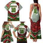 Personalized South Sydney Rabbitohs Family Matching Tank Maxi Dress and Hawaiian Shirt Aboriginal Dot Art - Dreamtime Rugby Mascot