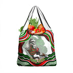 Personalized South Sydney Rabbitohs Grocery Bag Aboriginal Dot Art - Dreamtime Rugby Mascot