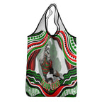 Personalized South Sydney Rabbitohs Grocery Bag Aboriginal Dot Art - Dreamtime Rugby Mascot