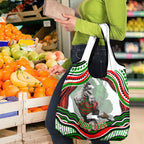 Personalized South Sydney Rabbitohs Grocery Bag Aboriginal Dot Art - Dreamtime Rugby Mascot