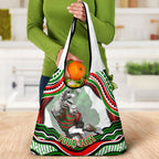Personalized South Sydney Rabbitohs Grocery Bag Aboriginal Dot Art - Dreamtime Rugby Mascot