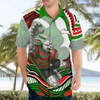 Personalized South Sydney Rabbitohs Hawaiian Shirt Aboriginal Dot Art - Dreamtime Rugby Mascot