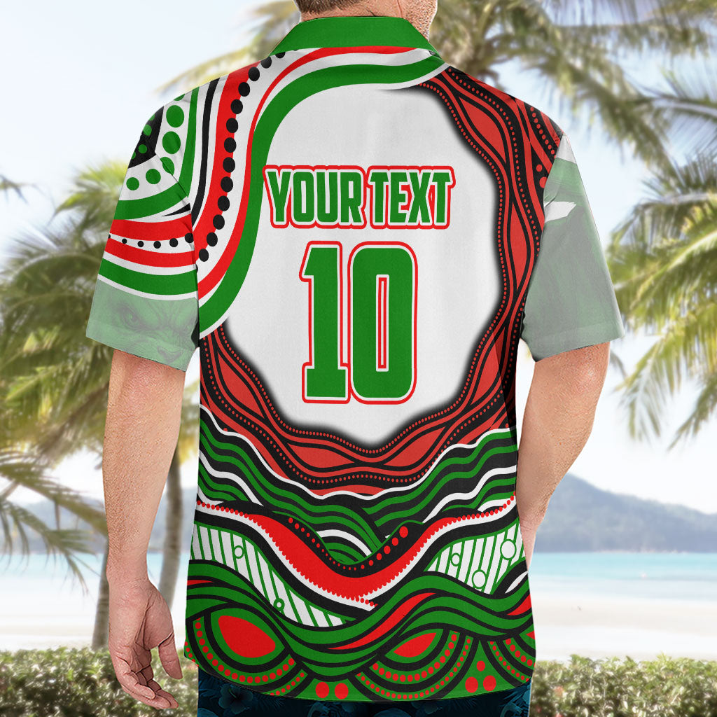 Personalized South Sydney Rabbitohs Hawaiian Shirt Aboriginal Dot Art - Dreamtime Rugby Mascot