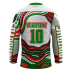 Personalized South Sydney Rabbitohs Hockey Jersey Aboriginal Dot Art - Dreamtime Rugby Mascot