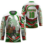 Personalized South Sydney Rabbitohs Hockey Jersey Aboriginal Dot Art - Dreamtime Rugby Mascot