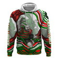 Personalized South Sydney Rabbitohs Hoodie Aboriginal Dot Art - Dreamtime Rugby Mascot
