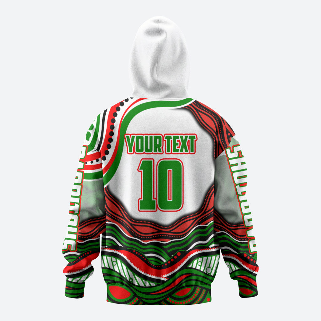 Personalized South Sydney Rabbitohs Hoodie Aboriginal Dot Art - Dreamtime Rugby Mascot
