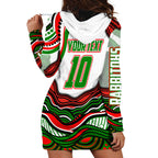Personalized South Sydney Rabbitohs Hoodie Dress Aboriginal Dot Art - Dreamtime Rugby Mascot