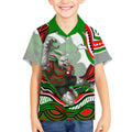 Personalized South Sydney Rabbitohs Kid Hawaiian Shirt Aboriginal Dot Art - Dreamtime Rugby Mascot