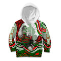 Personalized South Sydney Rabbitohs Kid Hoodie Aboriginal Dot Art - Dreamtime Rugby Mascot