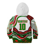 Personalized South Sydney Rabbitohs Kid Hoodie Aboriginal Dot Art - Dreamtime Rugby Mascot