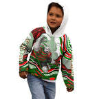 Personalized South Sydney Rabbitohs Kid Hoodie Aboriginal Dot Art - Dreamtime Rugby Mascot