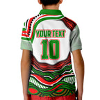 Personalized South Sydney Rabbitohs Kid Polo Shirt Aboriginal Dot Art - Dreamtime Rugby Mascot