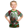 Personalized South Sydney Rabbitohs Kid T Shirt Aboriginal Dot Art - Dreamtime Rugby Mascot