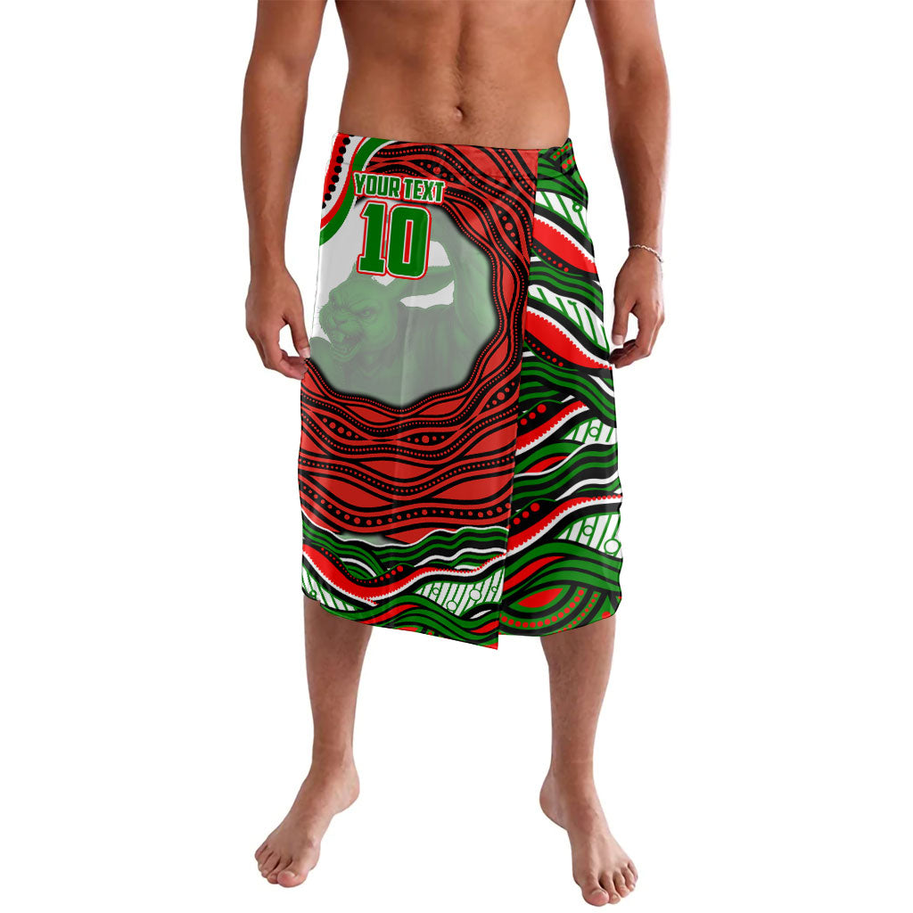 Personalized South Sydney Rabbitohs Lavalava Aboriginal Dot Art - Dreamtime Rugby Mascot