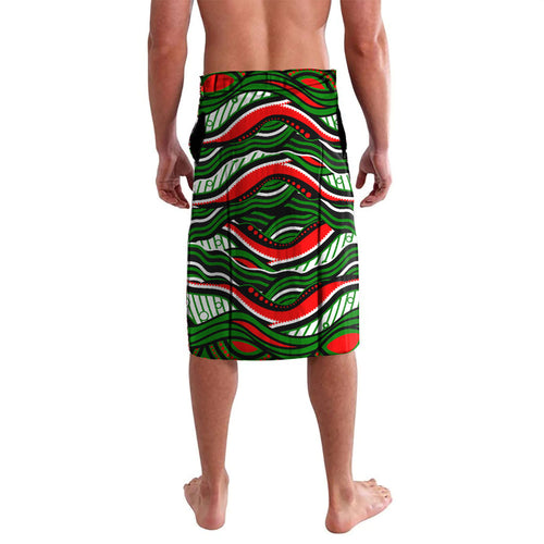 Personalized South Sydney Rabbitohs Lavalava Aboriginal Dot Art - Dreamtime Rugby Mascot