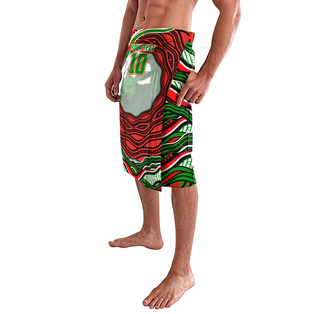 Personalized South Sydney Rabbitohs Lavalava Aboriginal Dot Art - Dreamtime Rugby Mascot