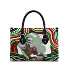 Personalized South Sydney Rabbitohs Leather Bag Aboriginal Dot Art - Dreamtime Rugby Mascot