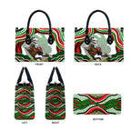 Personalized South Sydney Rabbitohs Leather Bag Aboriginal Dot Art - Dreamtime Rugby Mascot