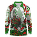 Personalized South Sydney Rabbitohs Long Sleeve Polo Shirt Aboriginal Dot Art - Dreamtime Rugby Mascot