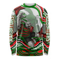 Personalized South Sydney Rabbitohs Long Sleeve Shirt Aboriginal Dot Art - Dreamtime Rugby Mascot